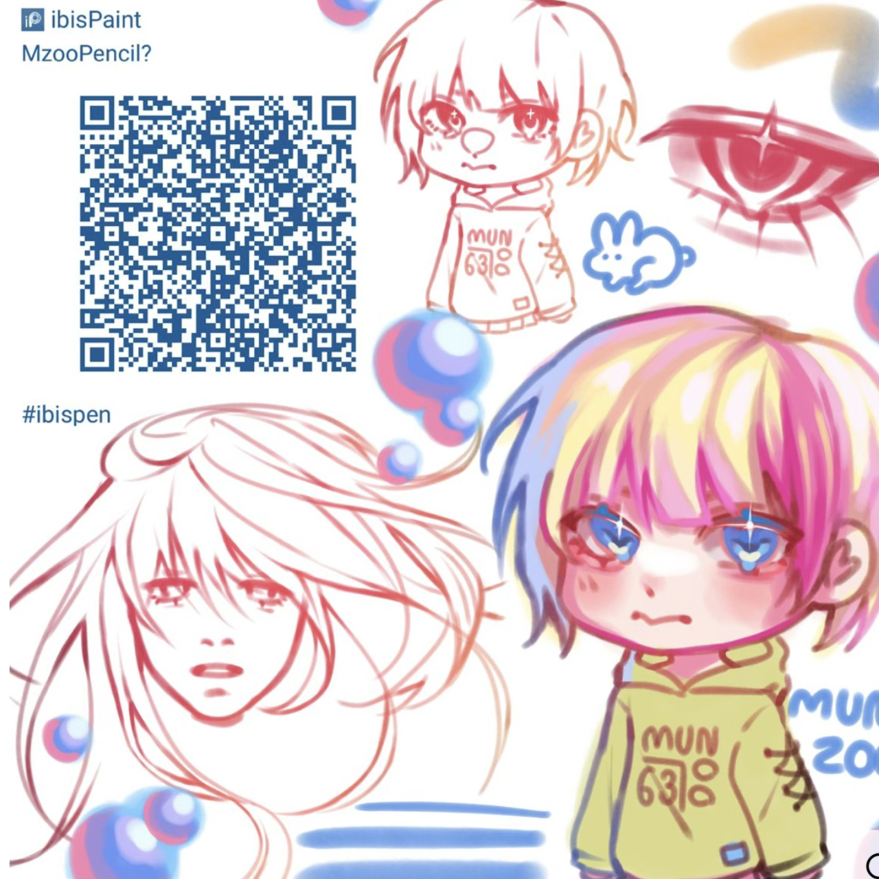New rendering brush hair 💚💙 - ibisPaint