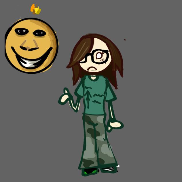 sketch of me irl and uh smiley guy