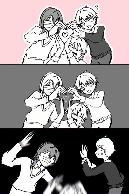 プリクラ撮る3人