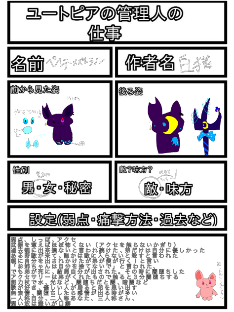 ユートピアの管理人の仕事キャラ募