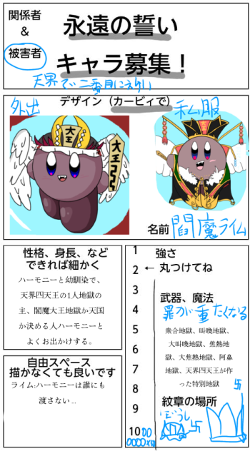 キャラ募やったで〜