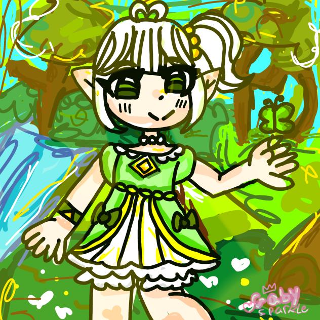 cute drawing of a nature girl