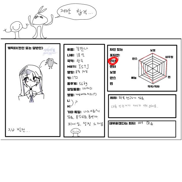 아이돌 캐릭터 제출
