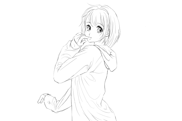 穿いてますよ❤️ -線画Ver.-