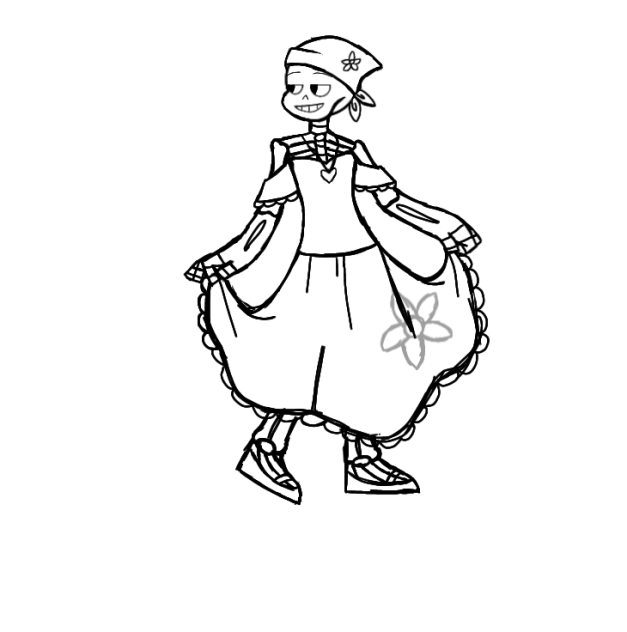 flower in a different outfit sketch