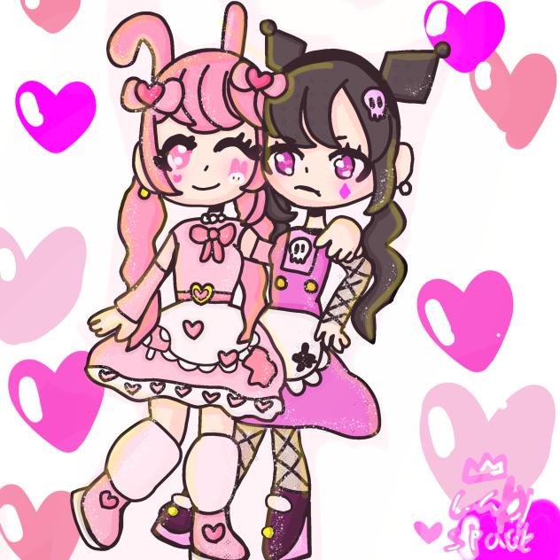 my melody and kuroumi kawaii art