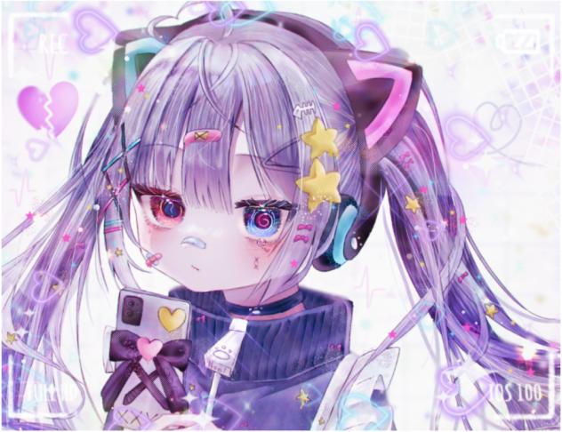 ネッ友の誕生日絵🎧🩶
