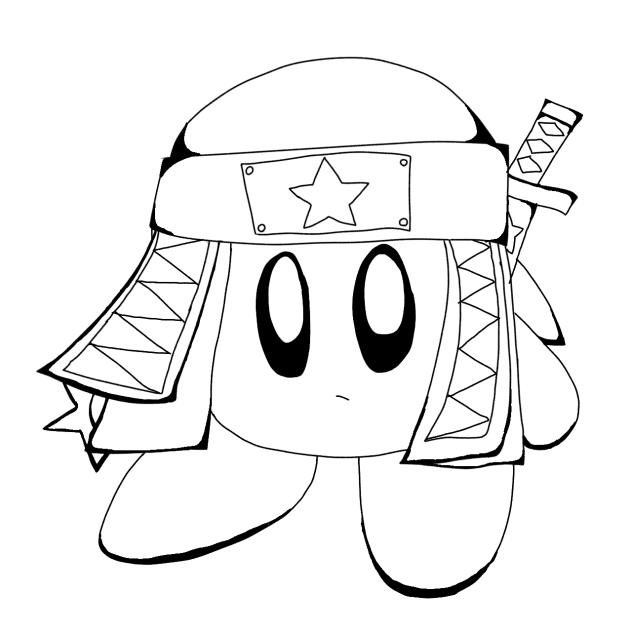 塗り絵!!　忍者カービィ