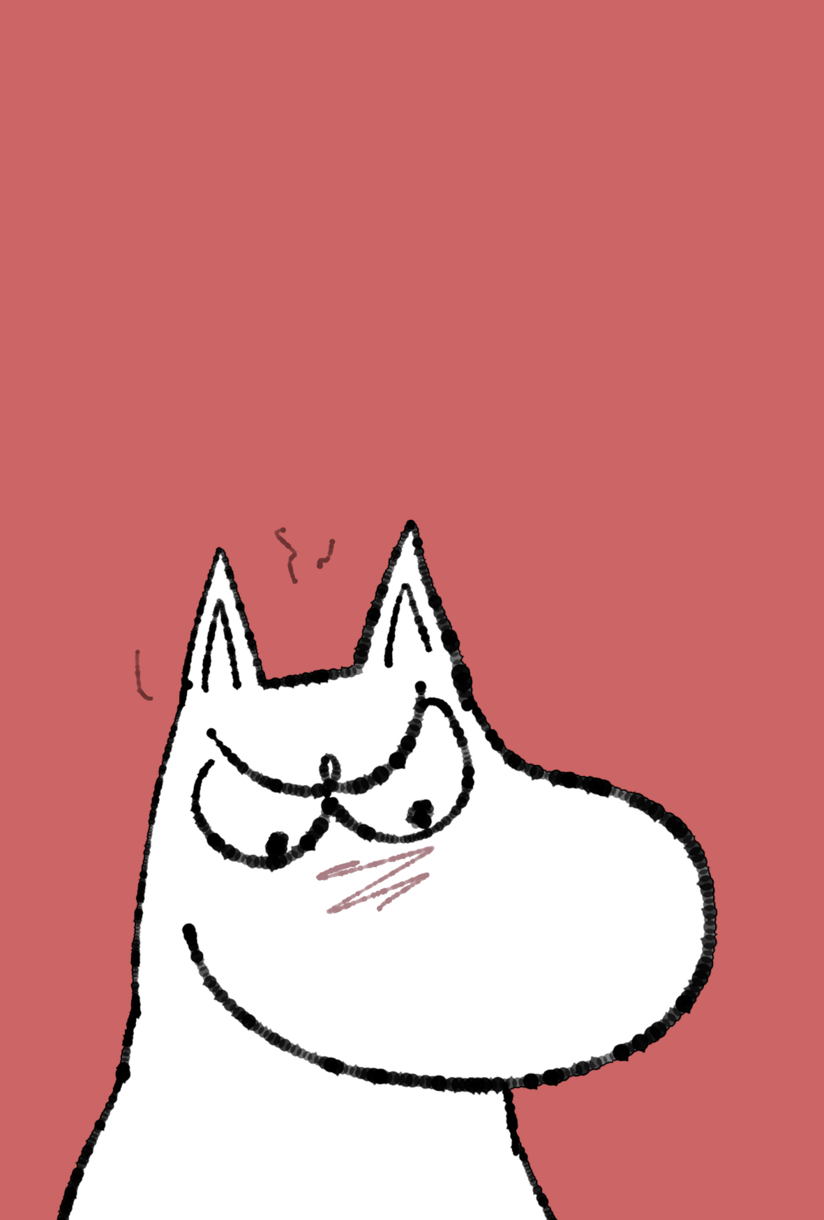 怒った顔のムーミン描いてみた Ibispaint