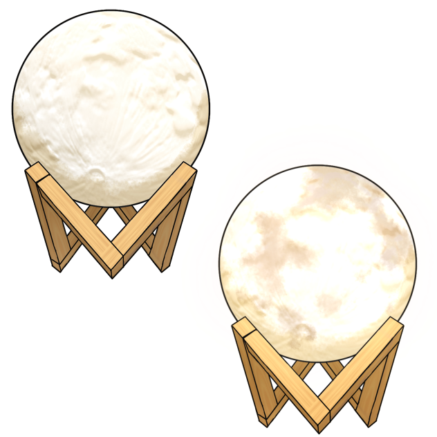 Moon lamp display(off,on)