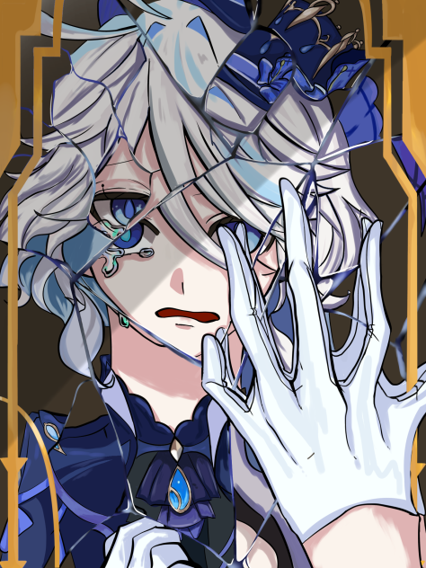 鏡の前のフリーナ