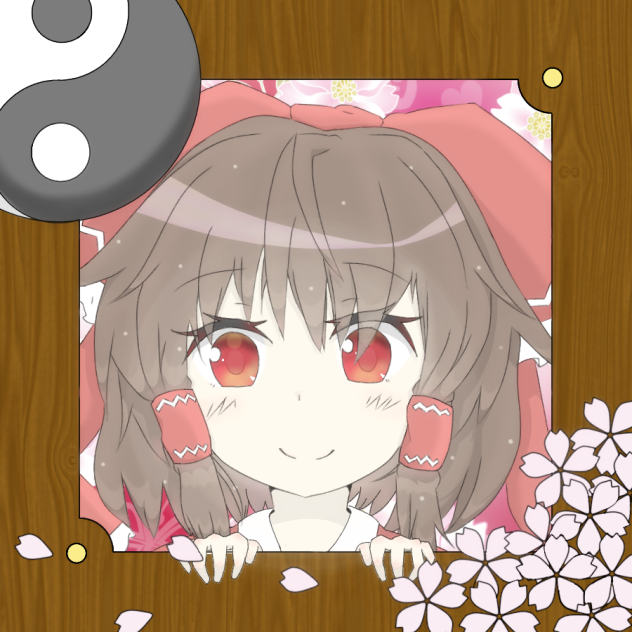 東方 博麗霊夢 線画から色塗りまで