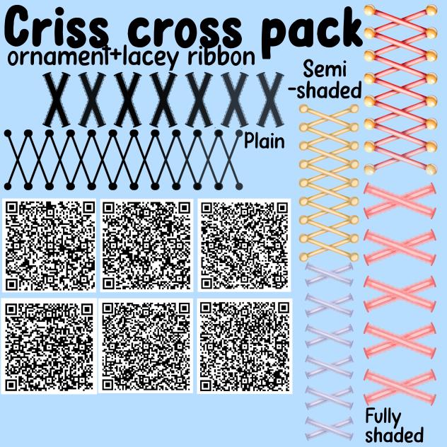 Criss cross ornaments and lacey ribbons
