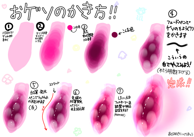 おゲソの描き方〜！