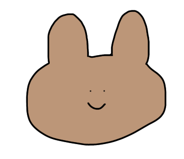 ゆるく茶色のうさぎを描きました！