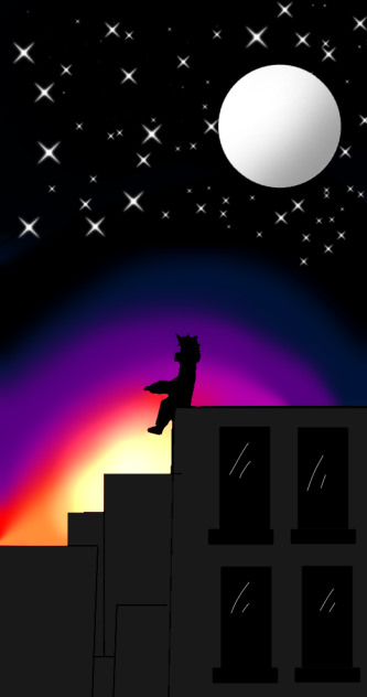 Bakugo on a rooftop - ibisPaint