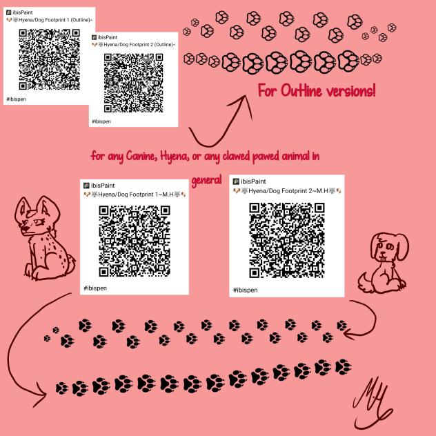 Hyena or Dog Footprints Brushes