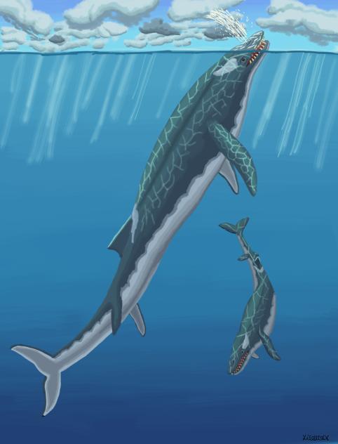 Basilosaurus with her calf