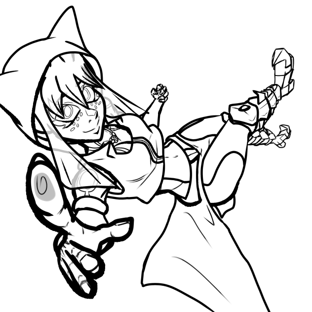 Ara Here Relaxin' Lineart