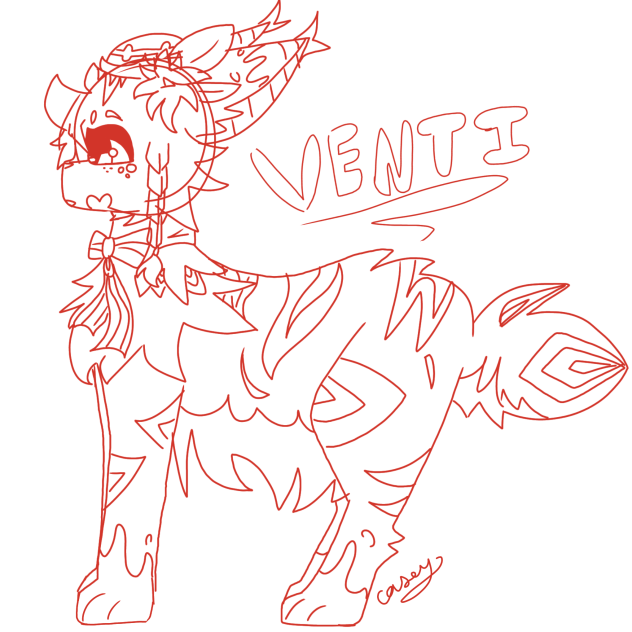 Venti as a cat (sketch)
