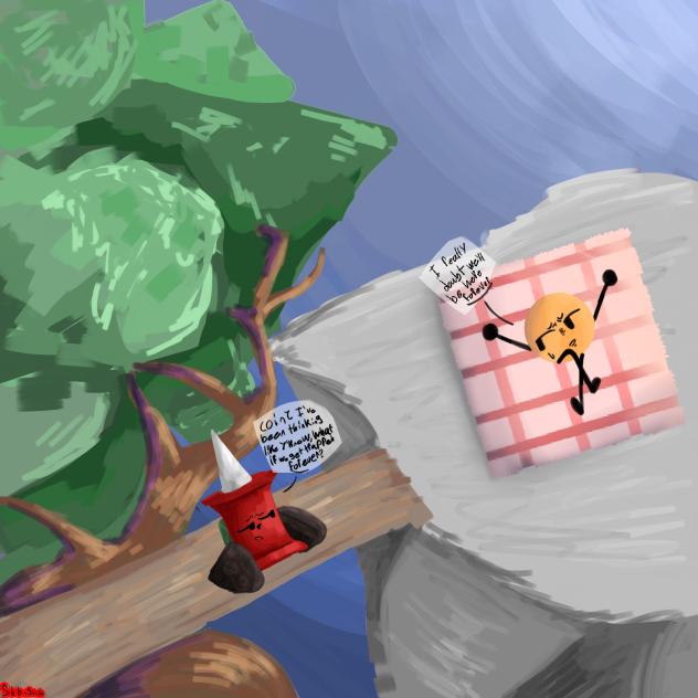 pin and coiny bfdi fanart