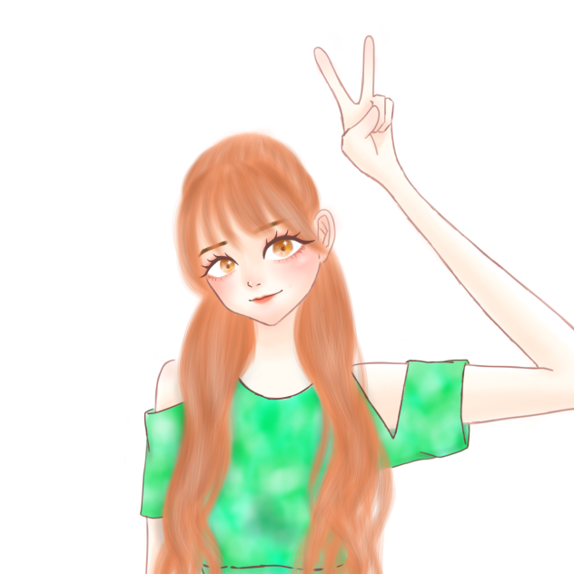 ピースしてる子
