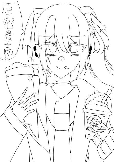 ゆずちへ（線画）