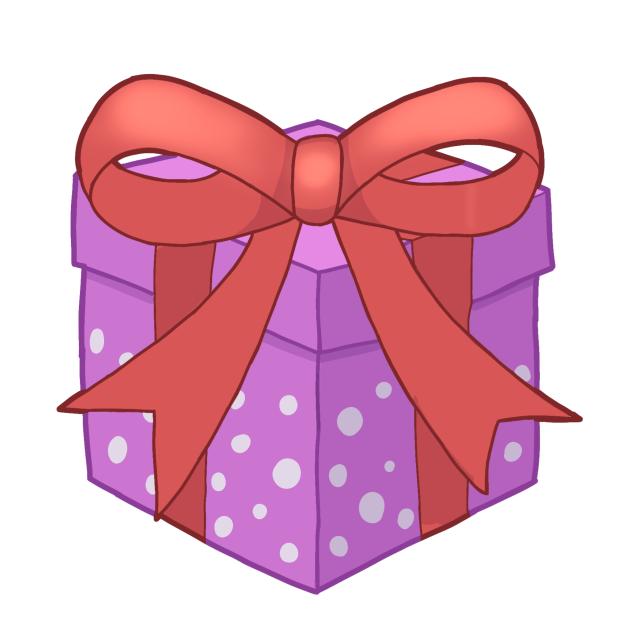 プレゼントボックス（水玉・赤）