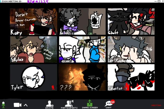 Zoom call with a bunch of my ocs