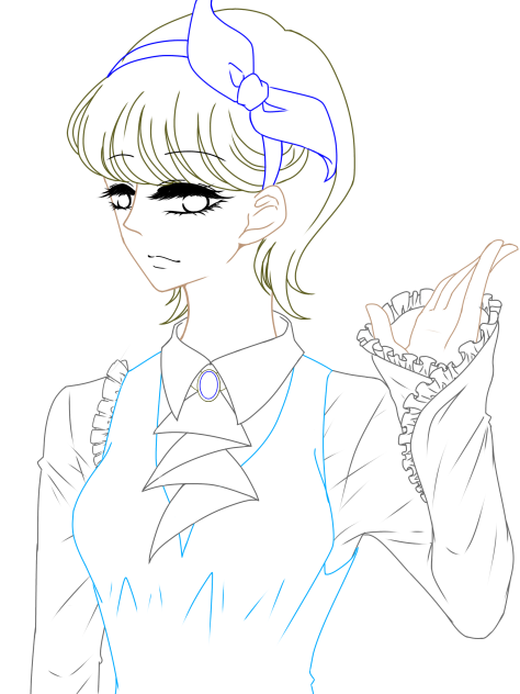 ショートヘアーアリス(線画)