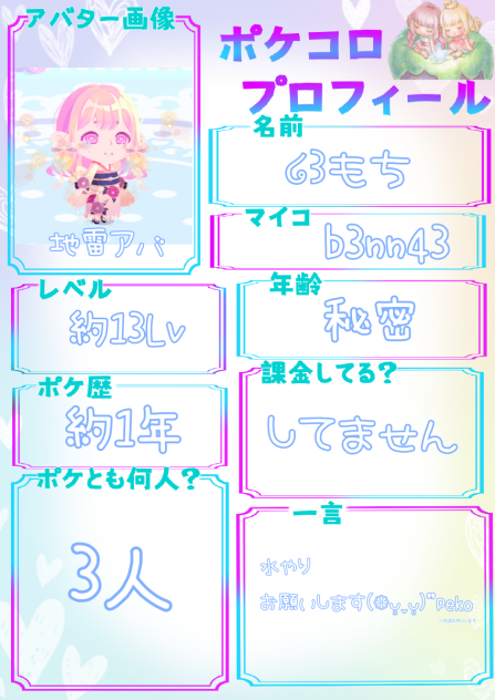 ポケコロプロフィール