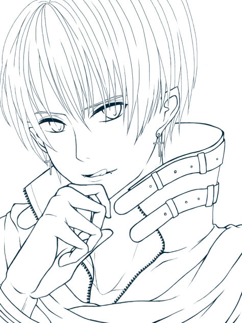 【線画】吸血(？)少年