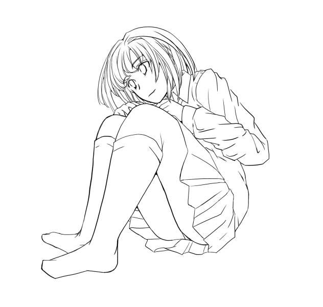 体育座りな子