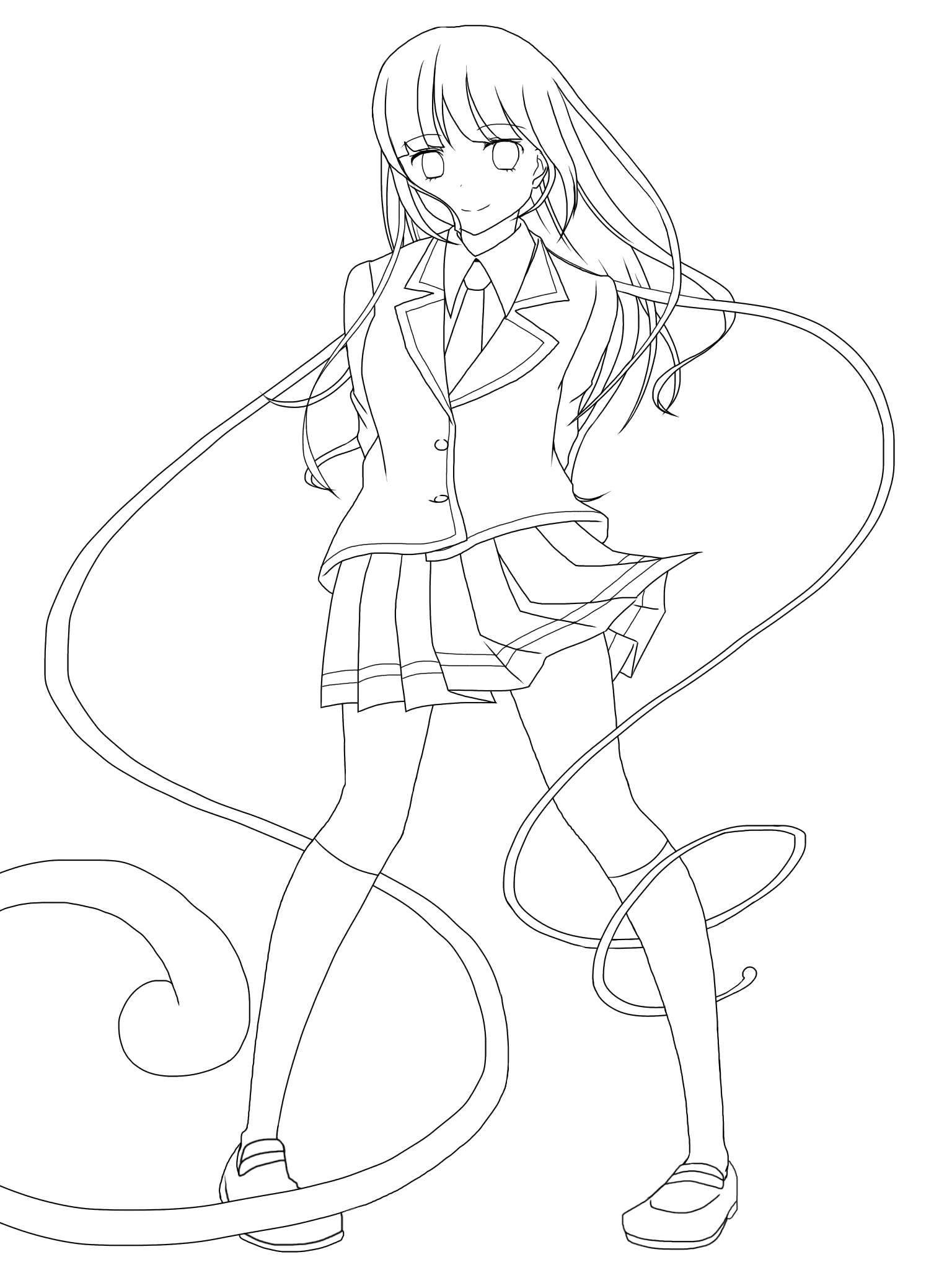 カエデちゃん 線画 Ibispaint