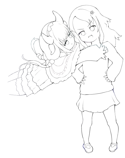 才川ぁ〜線画