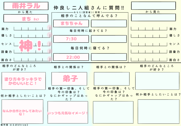 仲良しよな…？（まちちゃんへ！）