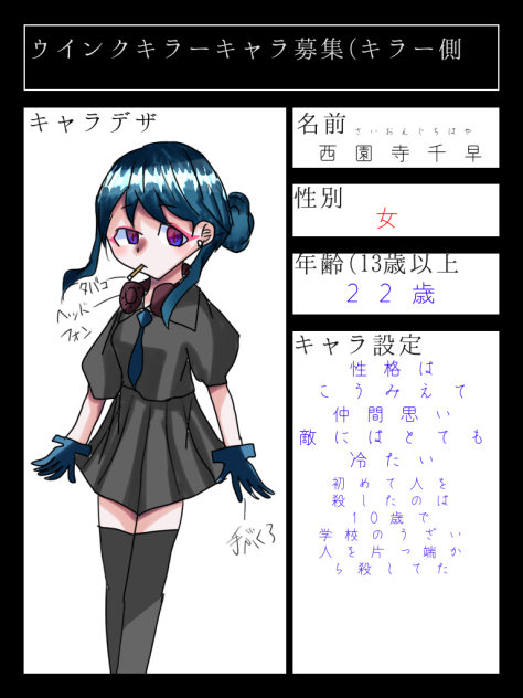 そいえばこの頃キャラ募集ばっか投稿しとる