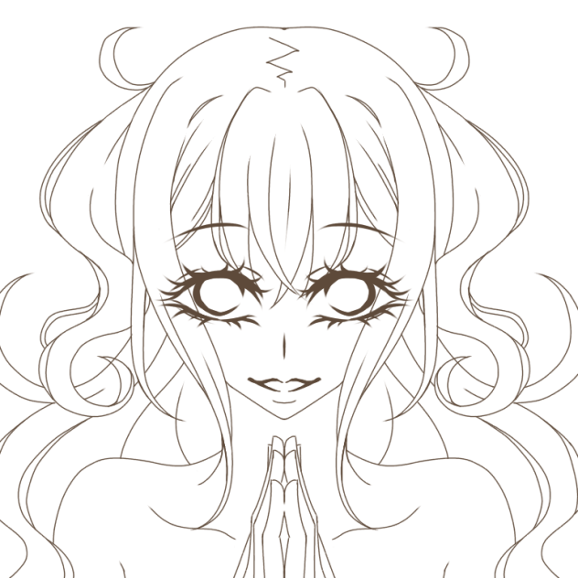 線画「にこっ？」