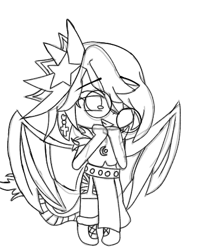 Lineart of my besties oc before I sleep♡