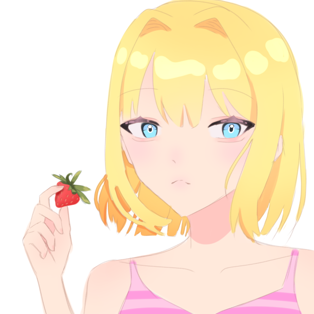 girl holding a strawberry 🍓