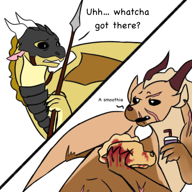 Burn has a smoothie