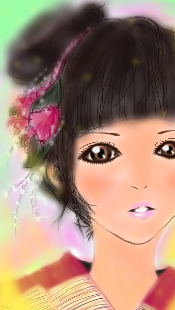 初デジタル絵＊指描き