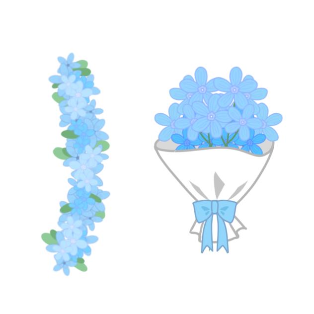ブルースター　花冠&花束
