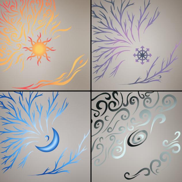 Marks (Sun, Moon, Chaos, Wind)