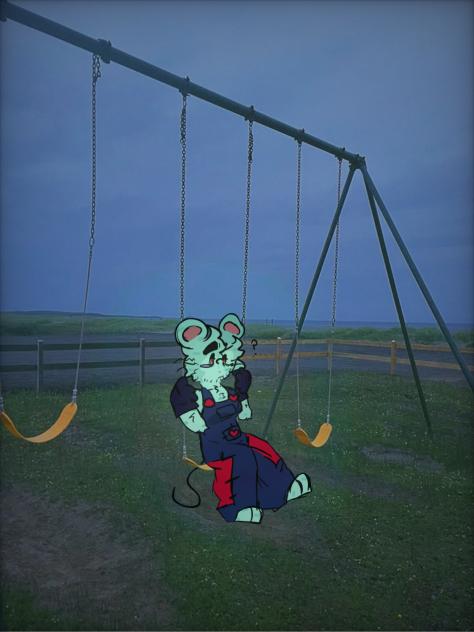 stinky mouse on swing