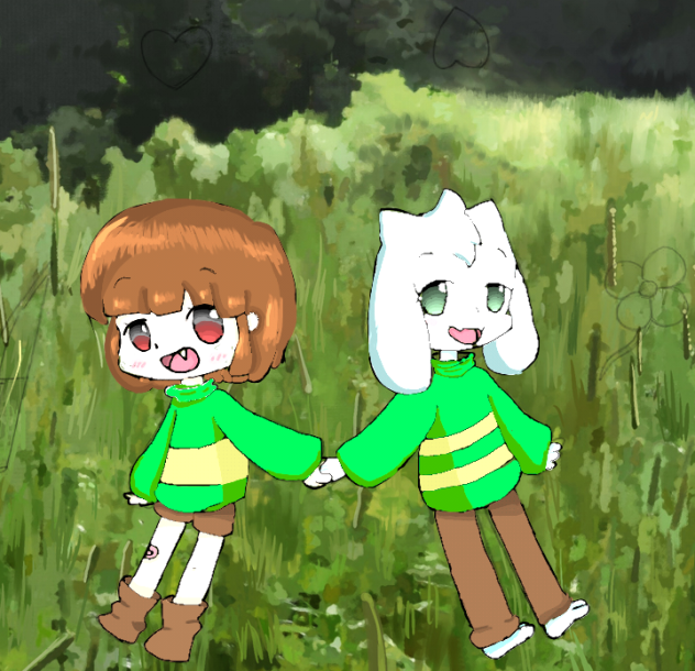 chara y Asriel - ibisPaint