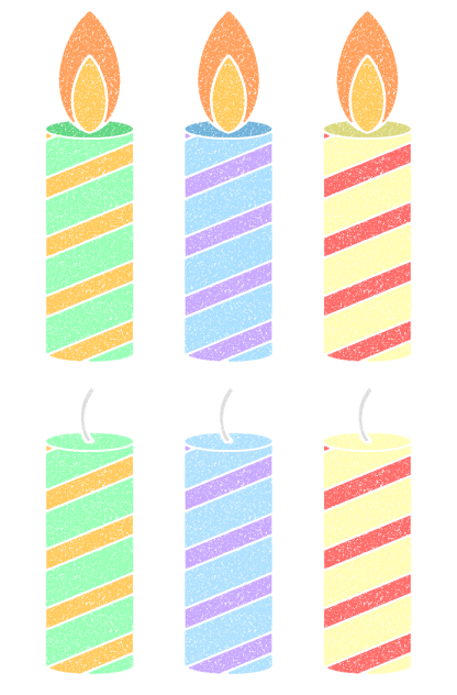 スタンプ風ロウソク