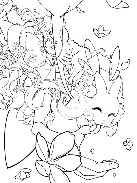 Shy's falling to the sky(Lineart)