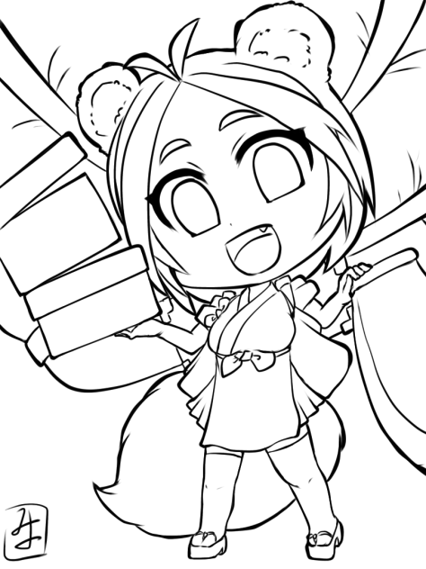 タヌ娘さん　線画