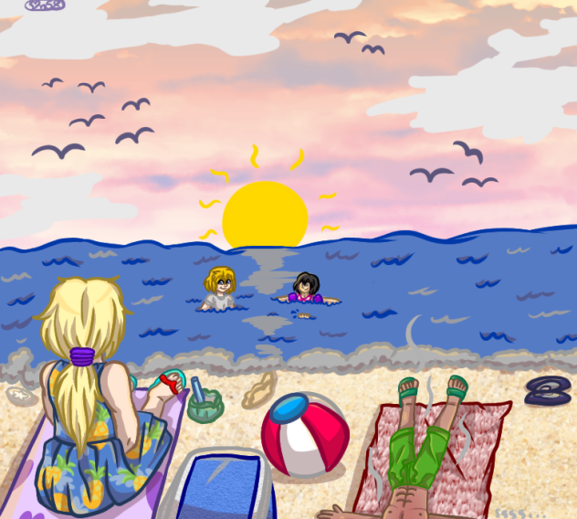 Summertime Sunset Swim
